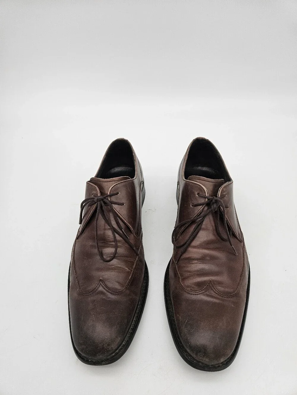 John Varvatos USA Wingtip Derby Mens Size 10M Brown Leather Dress Shoes